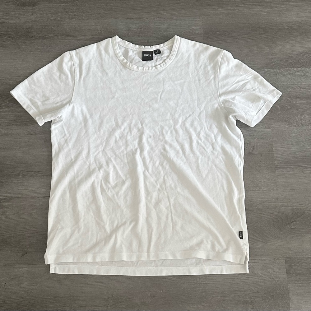 Hugo Boss White Crew Neck Short Sleeve T-Shirt Size L